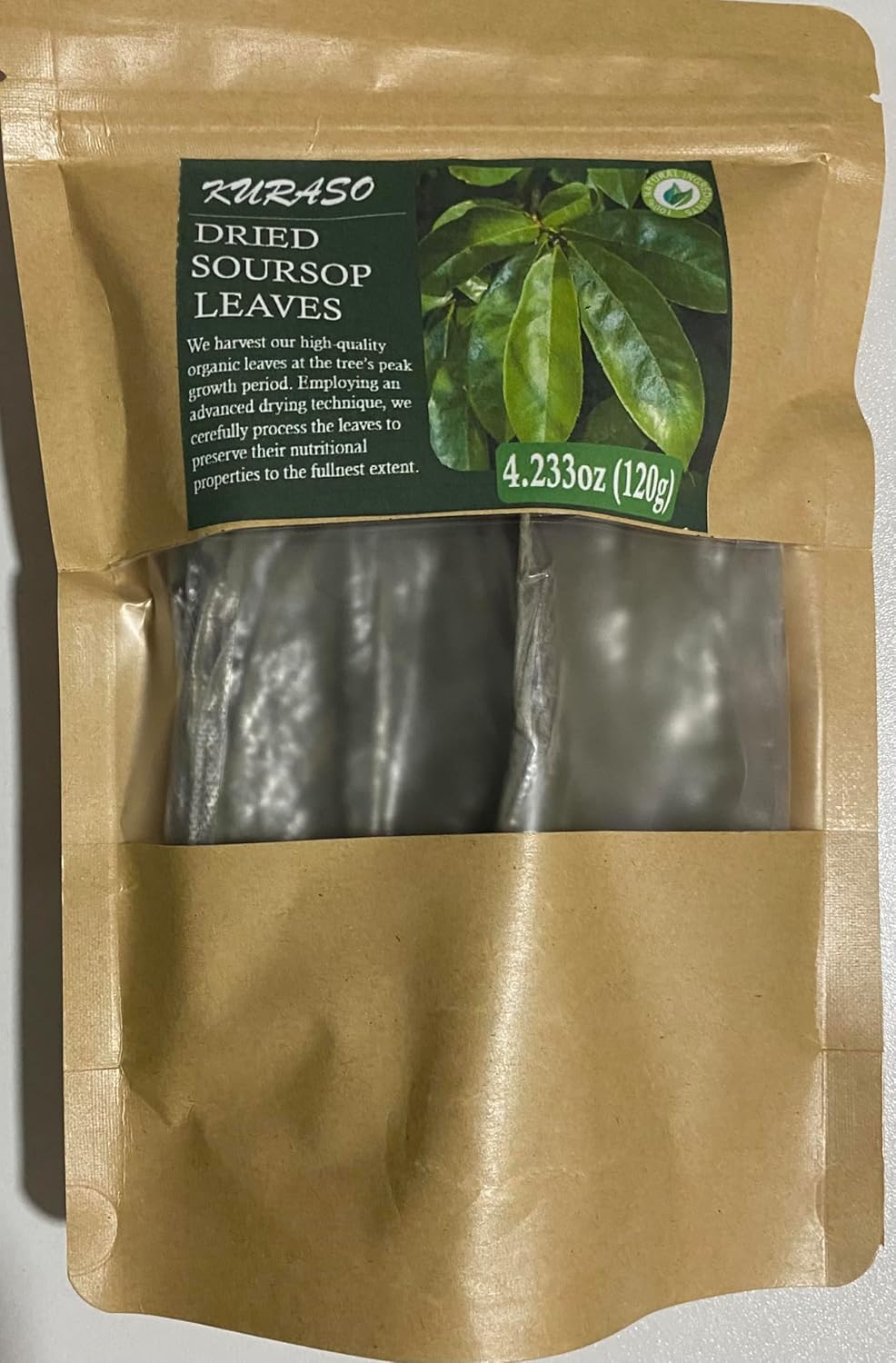 Premium Soursop Graviola Guanabana Dried Leaves for Tea, 120 gr 350-400 Soursop Leaves for Digestion, Boosting Immunity, Improving Sleep & Skin Health