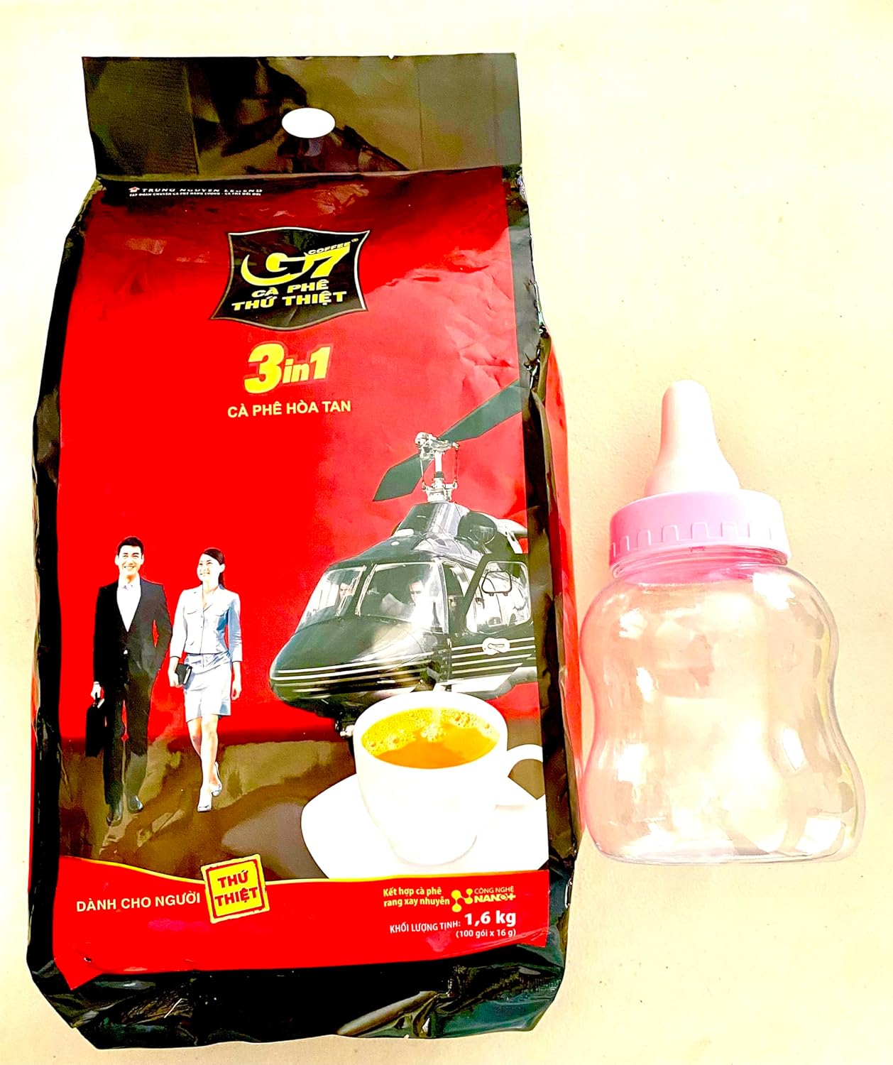 G7 3-in-1 Instant Vietnamese Coffee Strong & Bold Roast – 100 Packets (56.44 oz) with Creamer & Sugar + Free Baby Bottle Piggy Bank