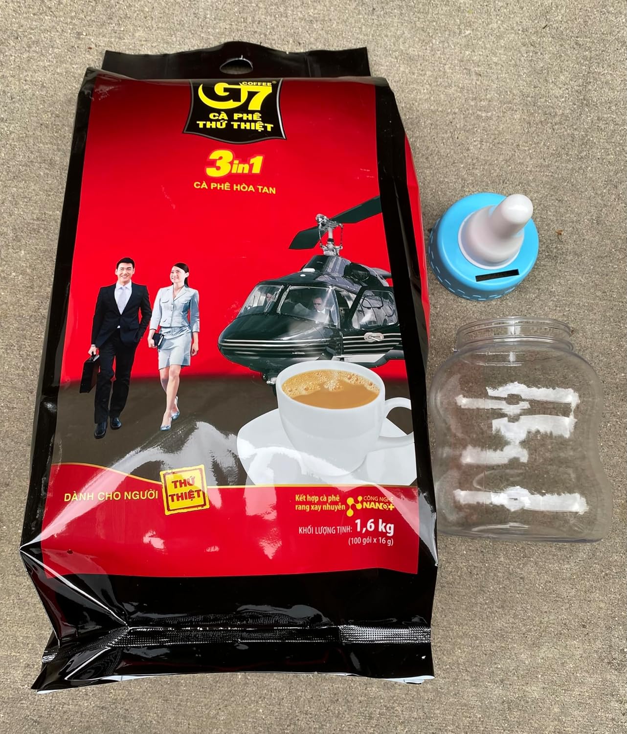 G7 instant coffee bonus baby bottle piggy bank gift included with purchase